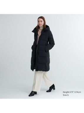 Uniqlo Black Puffer Jacket with Hood
